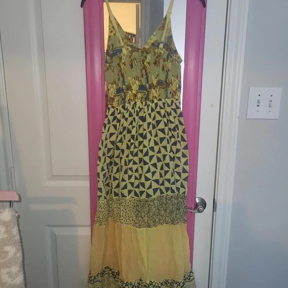 Yellow multi color boho maxi dress - Picture 2 of 5